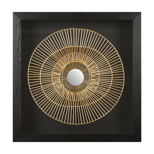 Milan Black and Gold Wire Sunburst Wall Art