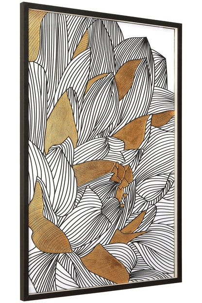 Milan Black and Gold Botanical Framed Wall Art