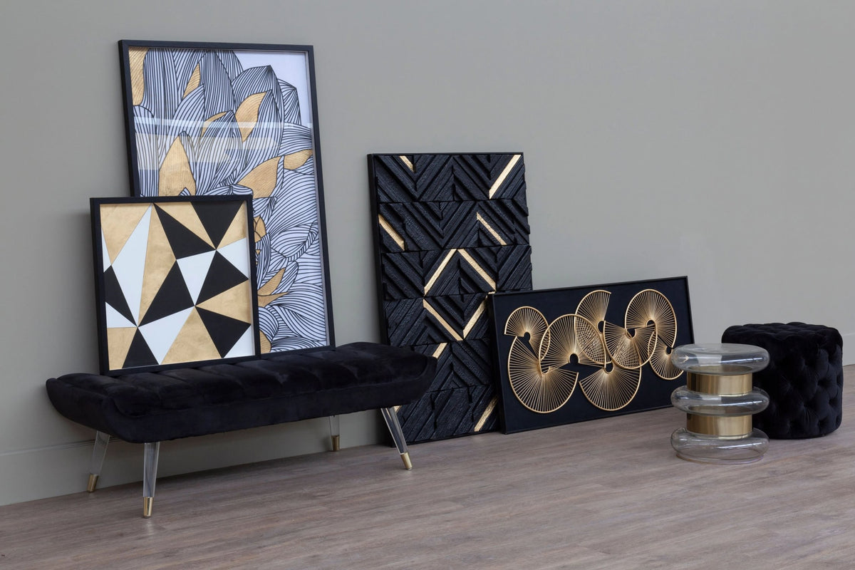 Milan Black and Gold Botanical Framed Wall Art