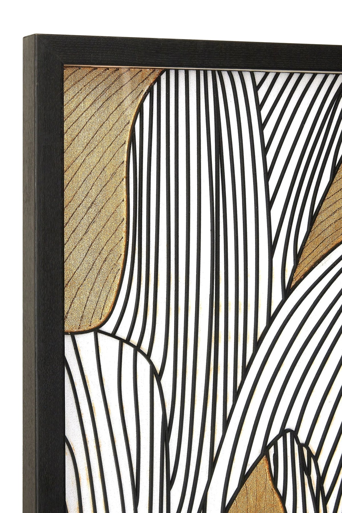 Milan Black and Gold Botanical Framed Wall Art