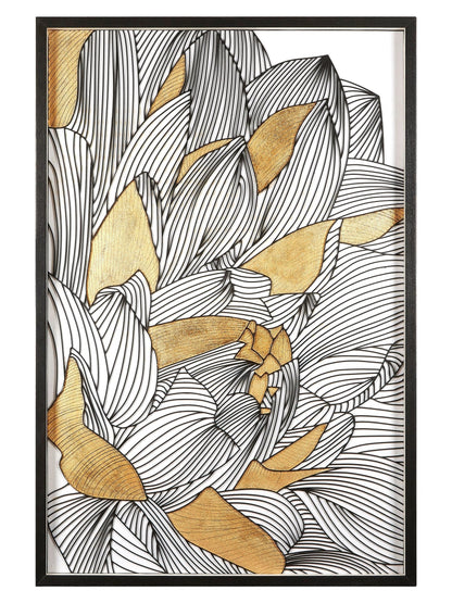Milan Black and Gold Botanical Framed Wall Art