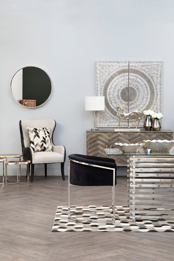 Milan Silver Wood Carving Wall Art