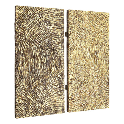 Milan Wood Carving Gold Finish Wall Art