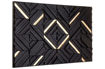 Milan Black Wood Carving Wall Art