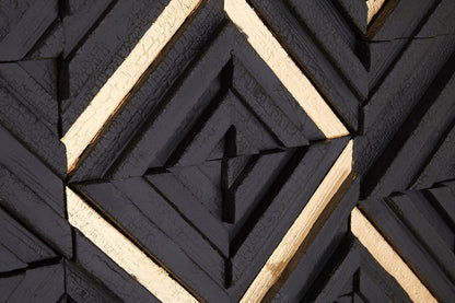 Milan Black Wood Carving Wall Art