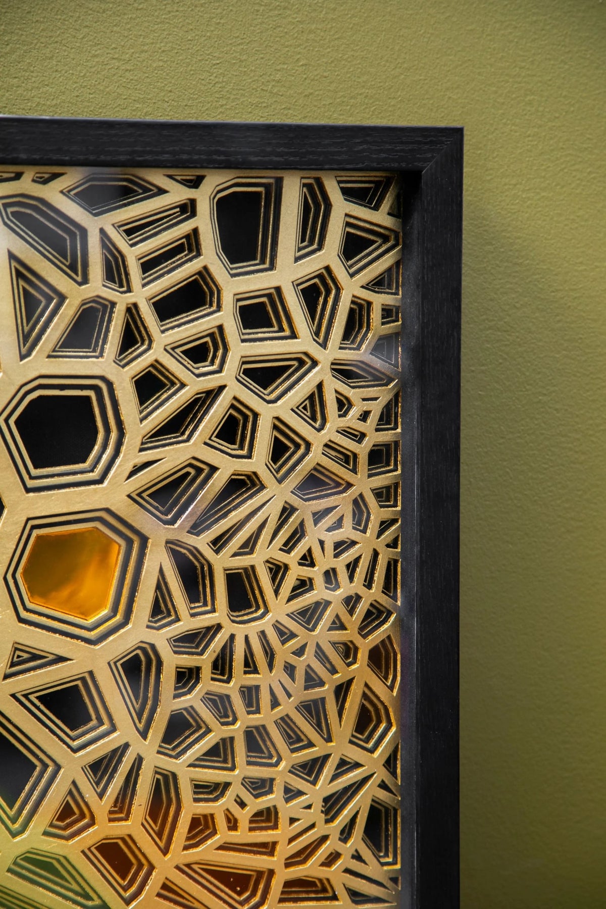 Milan Gold And black Paper Sculpture Wall Art