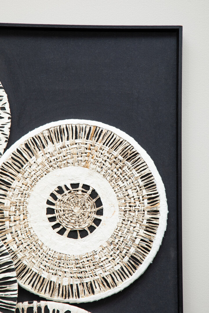 Milan Natural And black Paper Design Wall Art