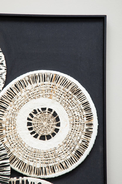 Milan Natural And black Paper Design Wall Art