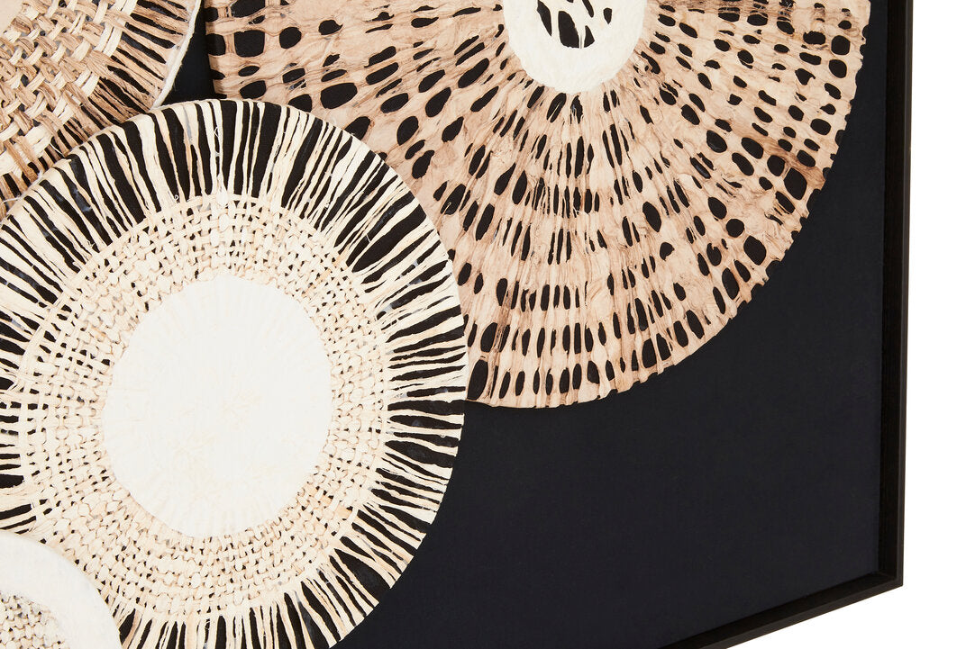 Milan Natural And black Paper Design Wall Art