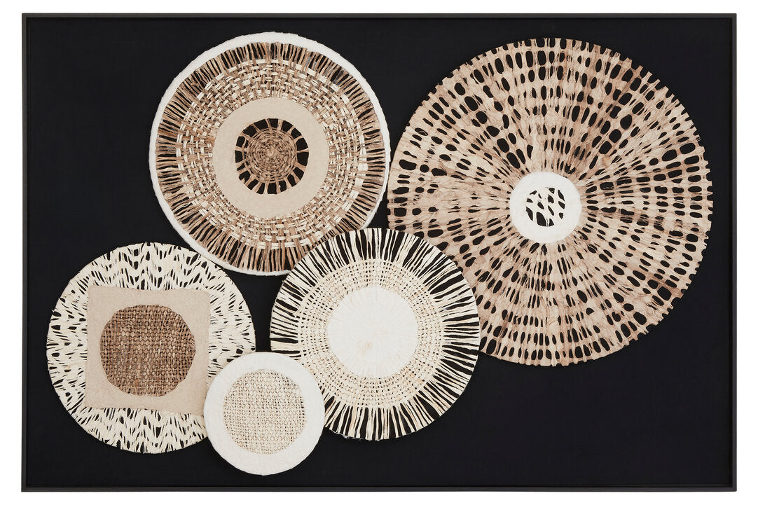 Milan Natural And black Paper Design Wall Art