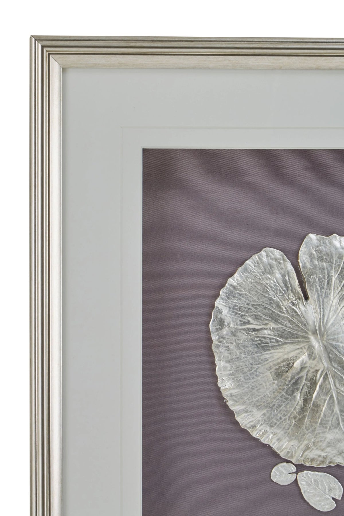 Foundation Silver Leaf Design Wall Art with Wooden Frame
