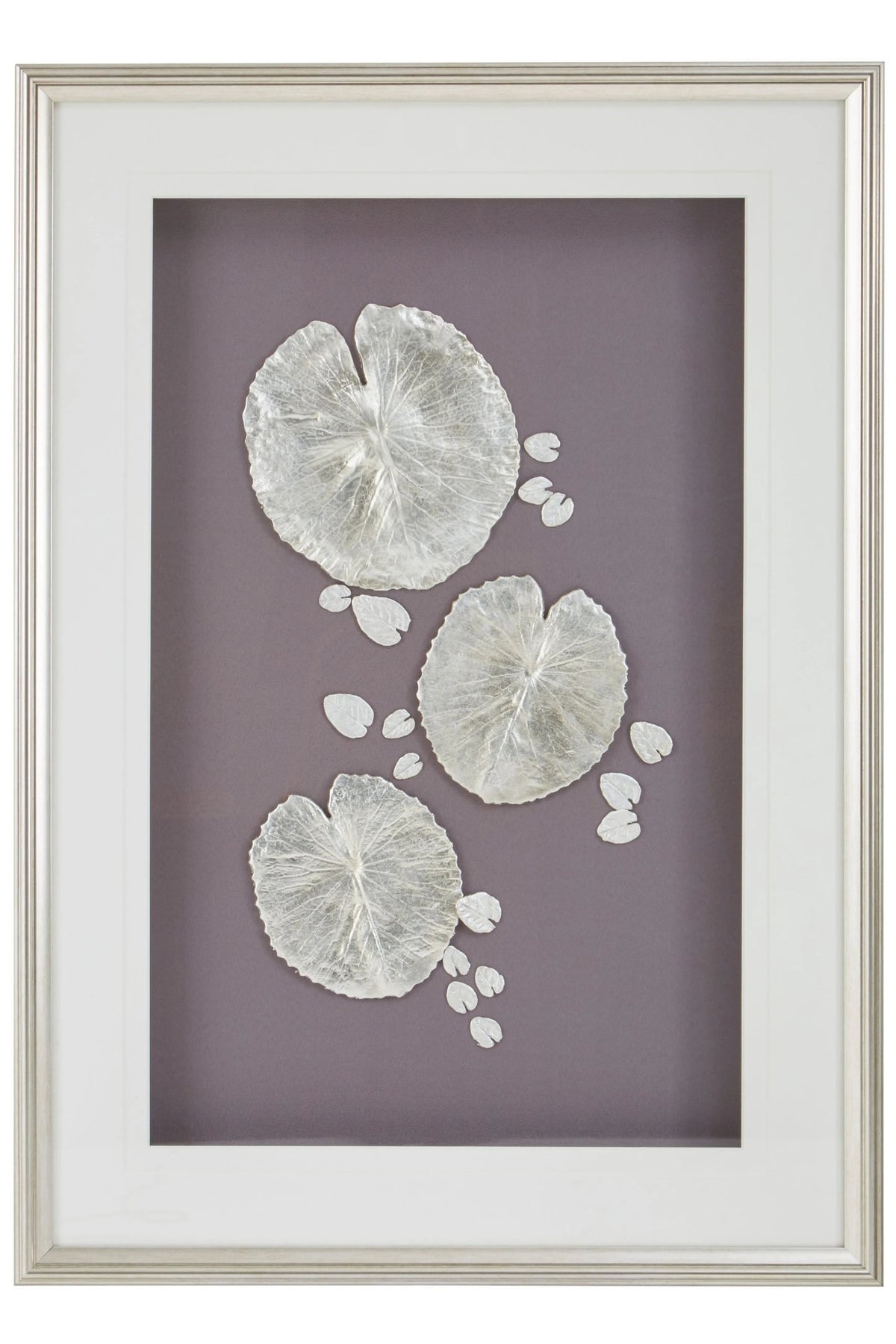 Foundation Silver Leaf Design Wall Art with Wooden Frame