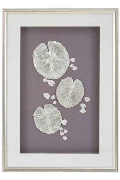 Foundation Silver Leaf Design Wall Art with Wooden Frame