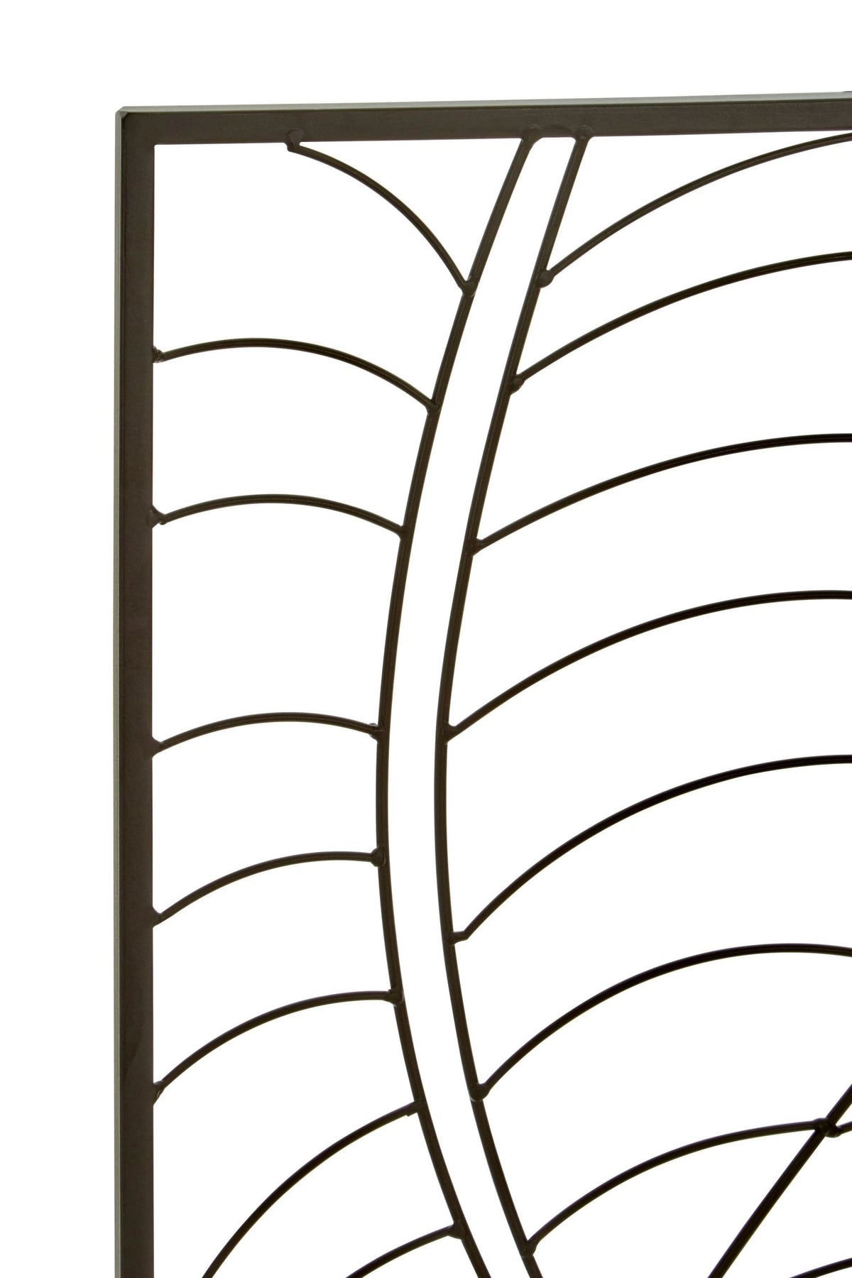 Alpine Small Black Metal Frame Leaf Design Wall Art