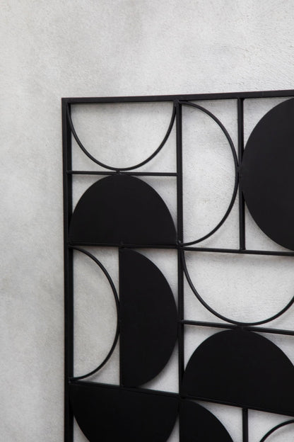 Alpine Black Finish Semicircle Design Wall Art