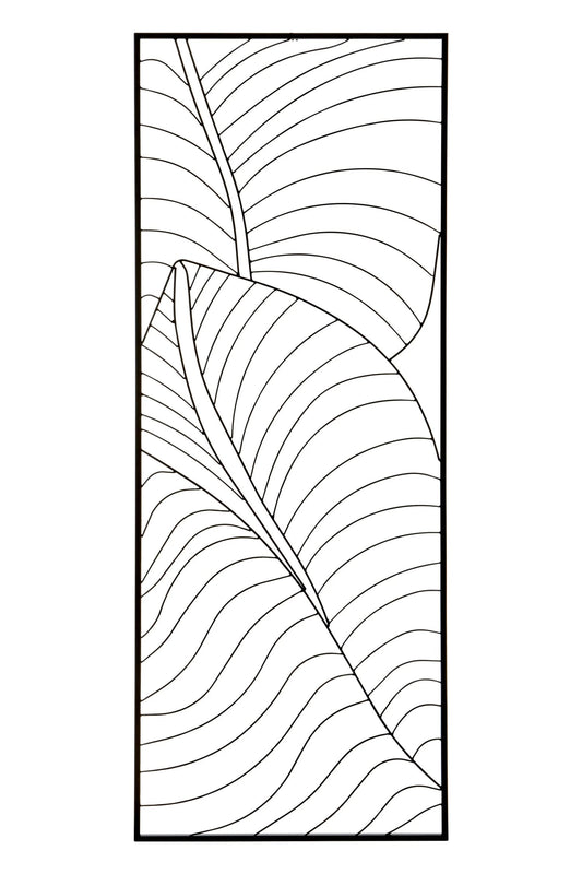 Alpine Large Black Leaf Design Wall Art