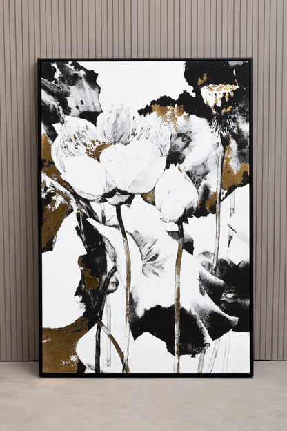 Modernist Floral and Metallic Wall Art