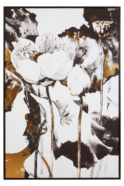 Modernist Floral and Metallic Wall Art