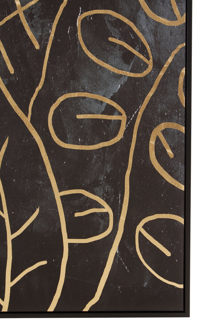 Modernist Canvas Black and Gold Wall Art