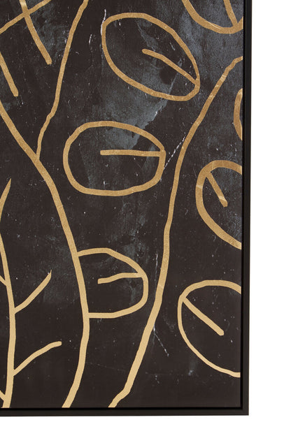 Modernist Canvas Black and Gold Wall Art