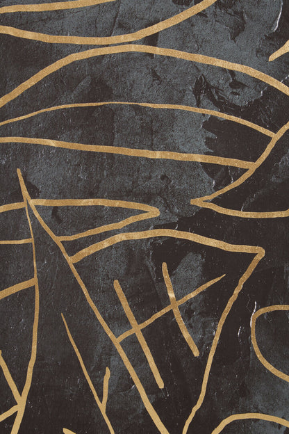 Modernist Canvas Black and Gold Wall Art