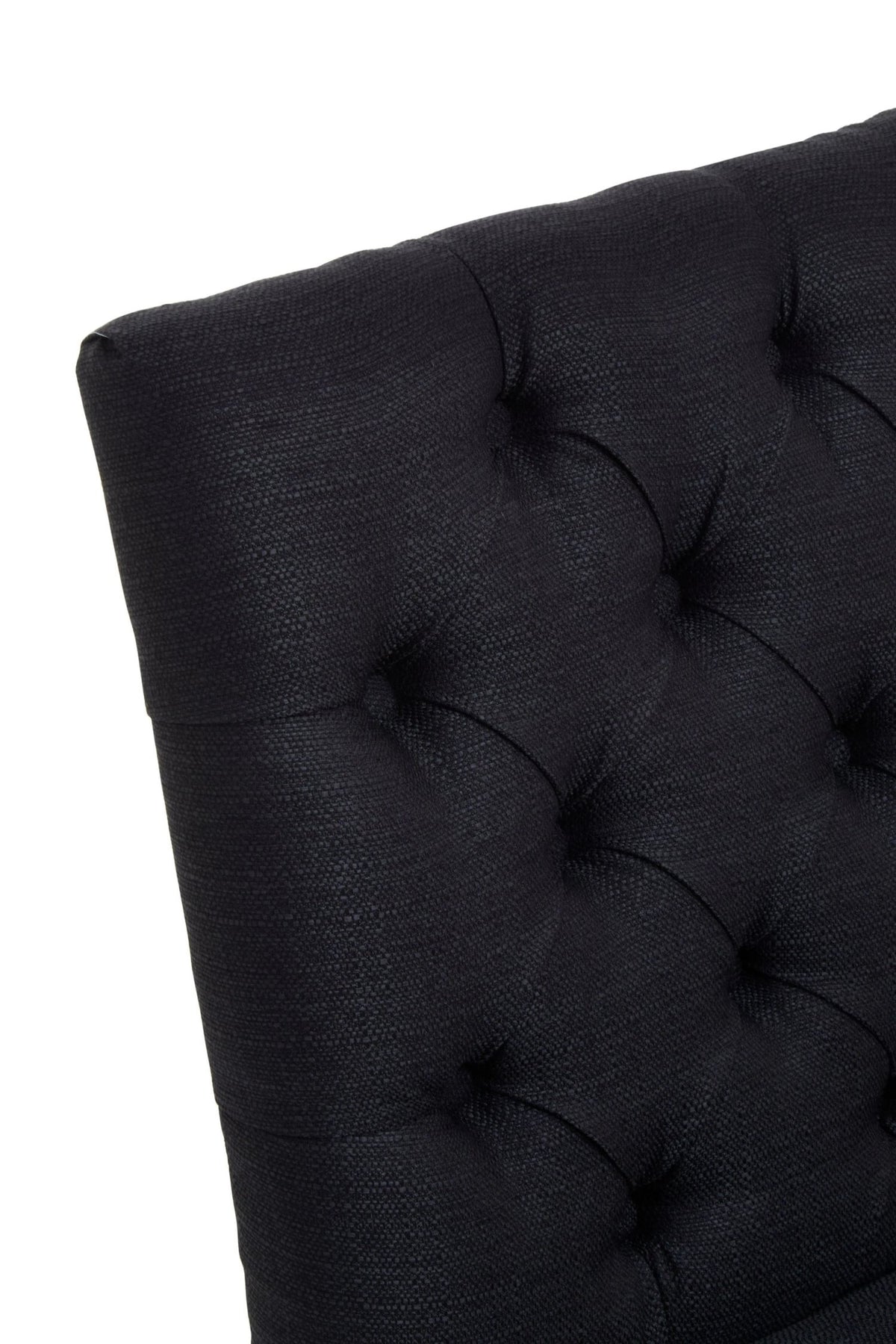 Chelsea Townhouse Black Linen Dining Chair with Wooden Legs