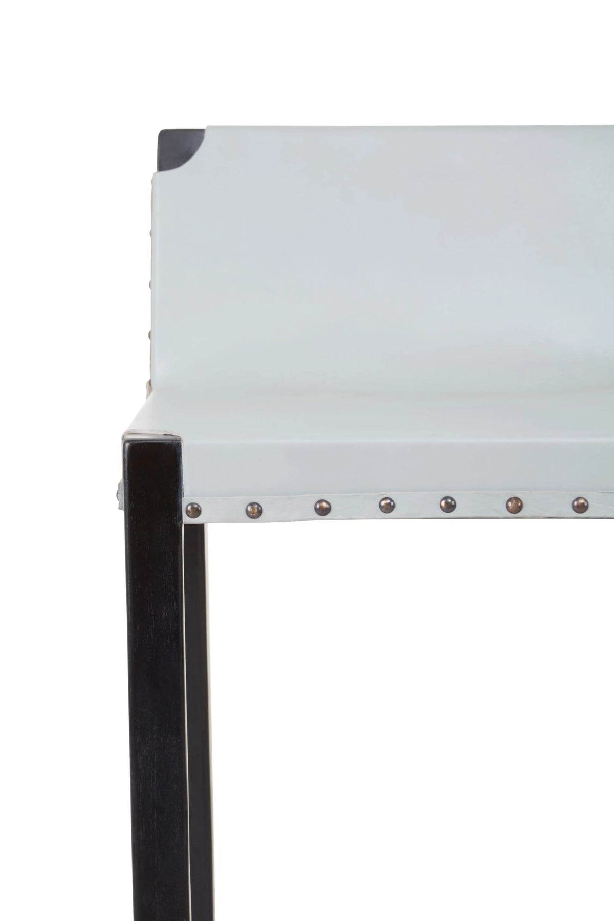 Sumatra Grey Leather Bar Chair with Black Wooden Legs