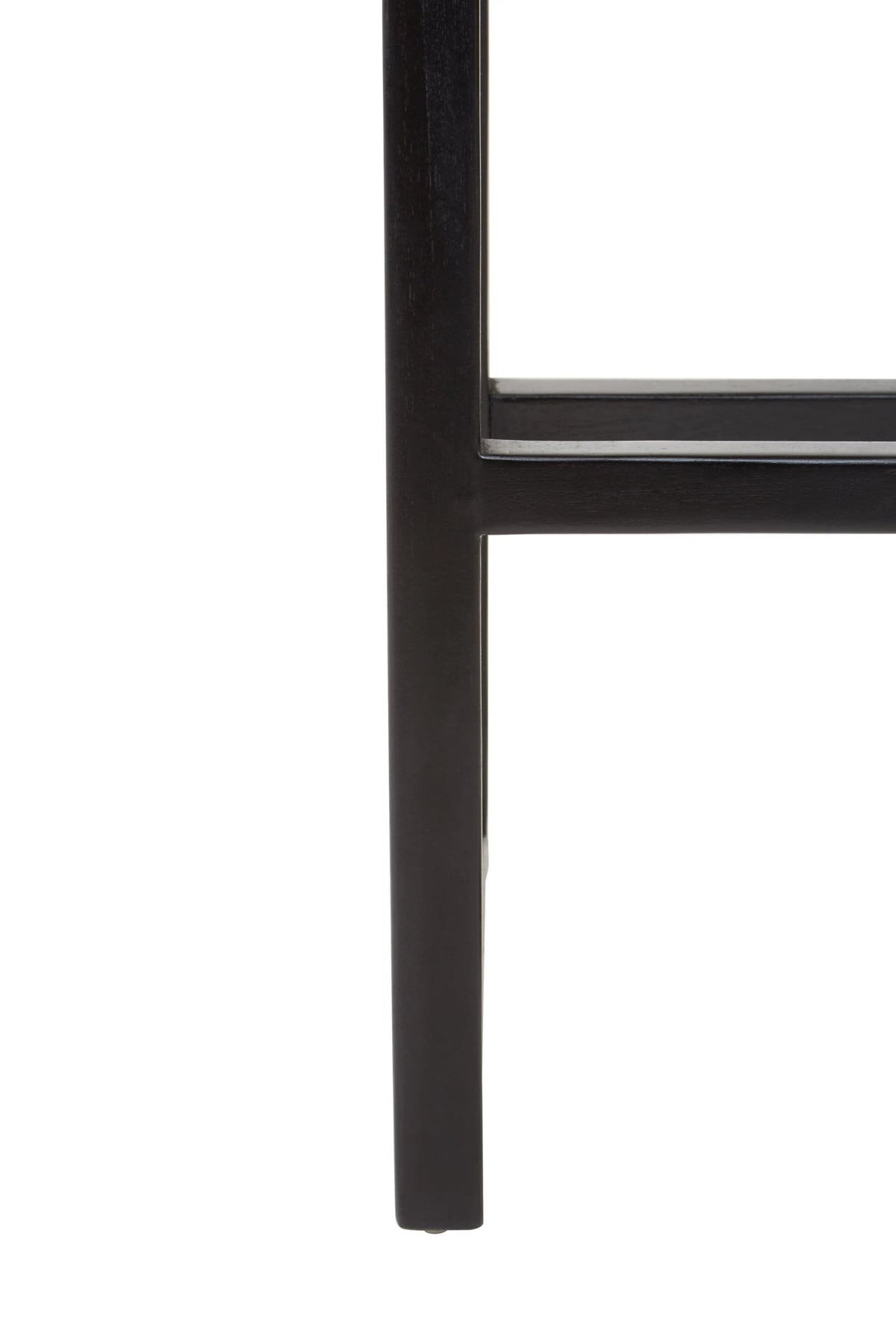 Sumatra Grey Leather Bar Chair with Black Wooden Legs