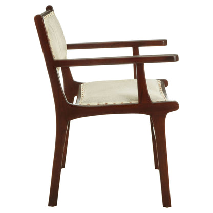 Sumatra Natural Hair on Leather and Teak Wood Dining Chair