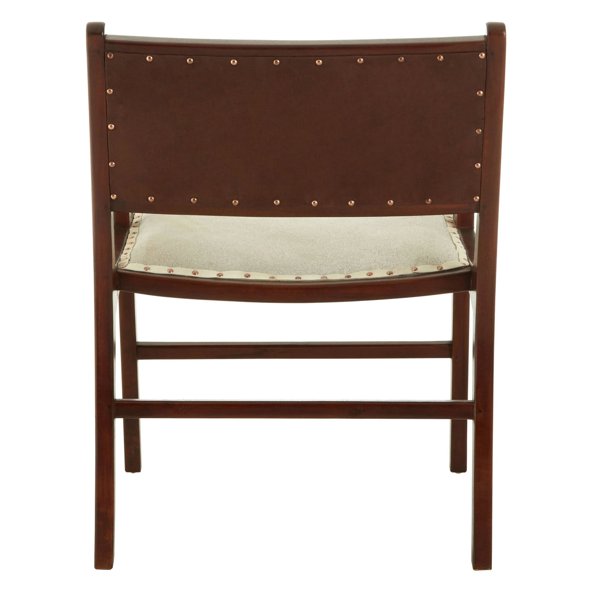Sumatra Natural Hair on Leather and Teak Wood Dining Chair