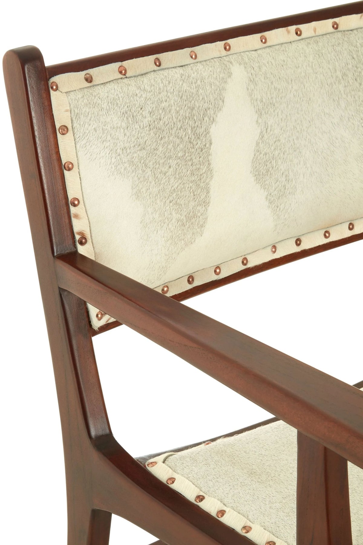 Sumatra Natural Hair on Leather and Teak Wood Dining Chair