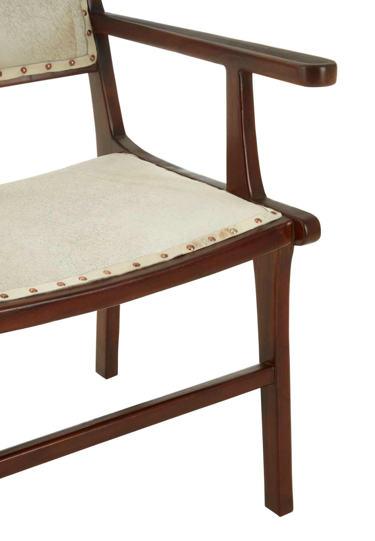 Sumatra Natural Hair on Leather and Teak Wood Dining Chair