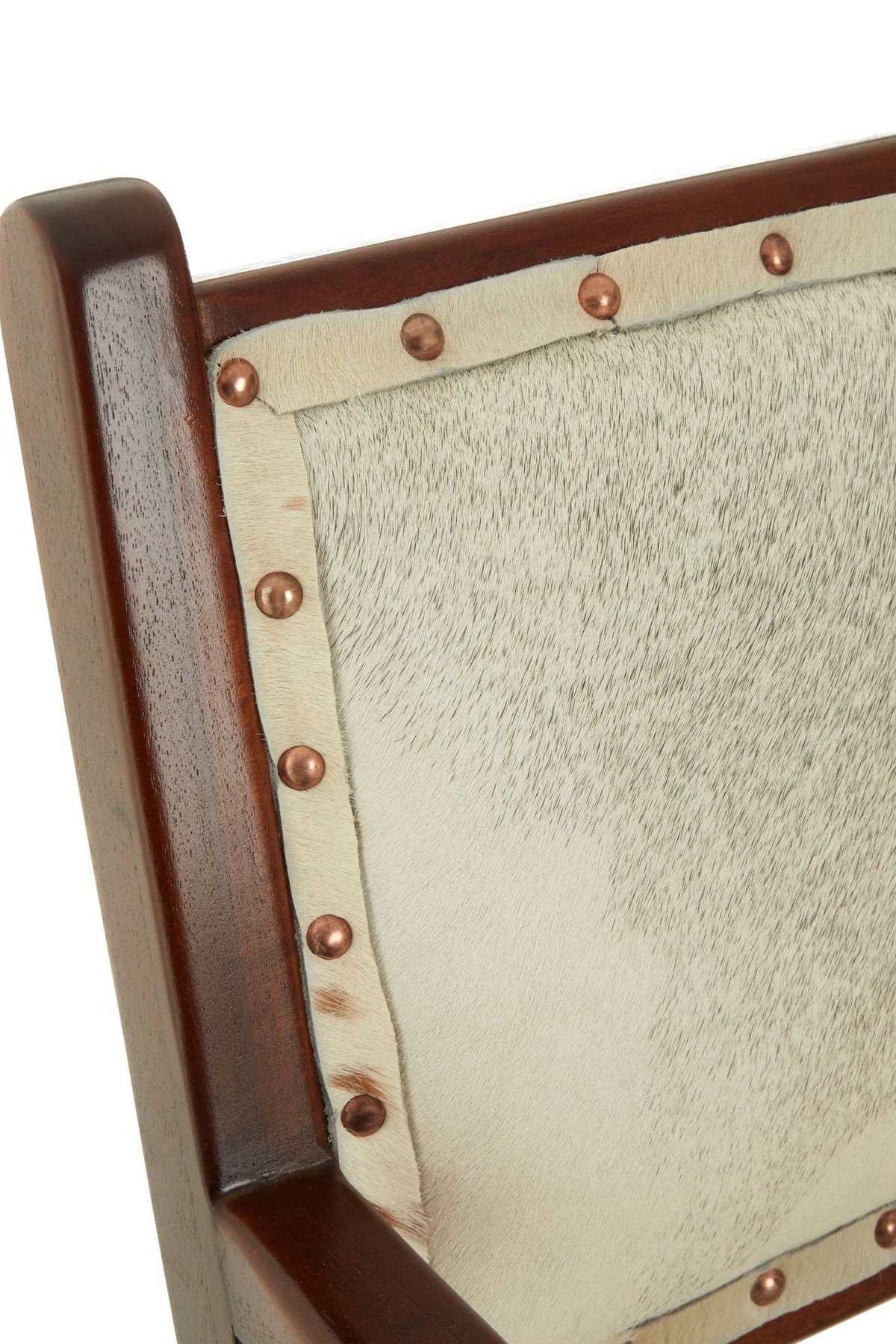 Sumatra Natural Hair on Leather and Teak Wood Dining Chair
