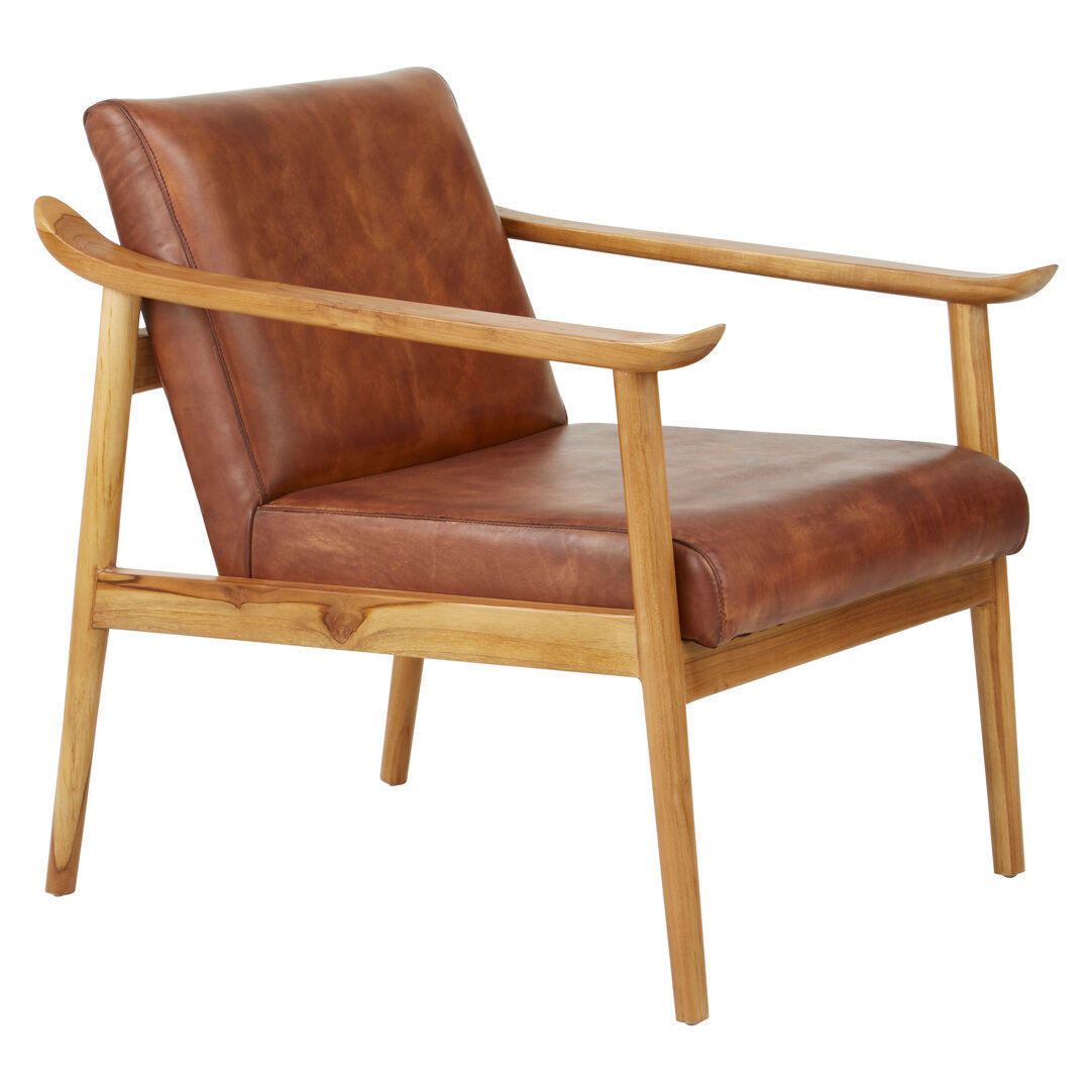 Sumatra Chair With Brown Plain Leather