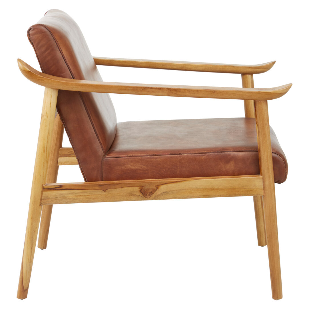 Sumatra Chair With Brown Plain Leather