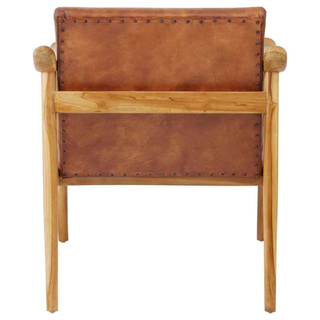 Sumatra Chair With Brown Plain Leather