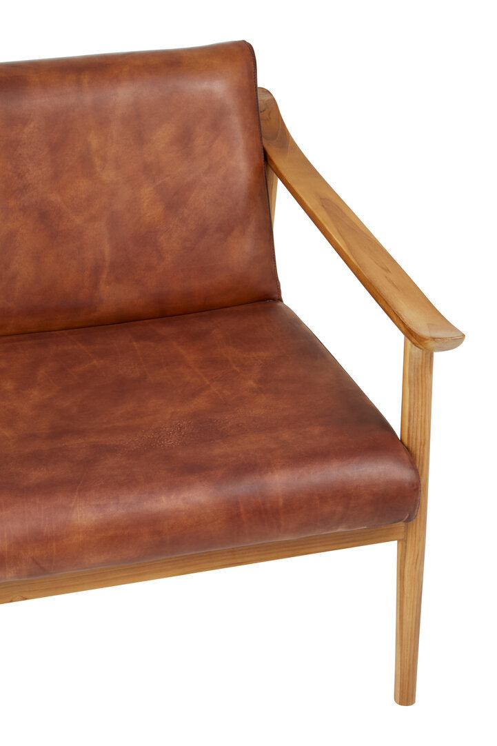 Sumatra Chair With Brown Plain Leather