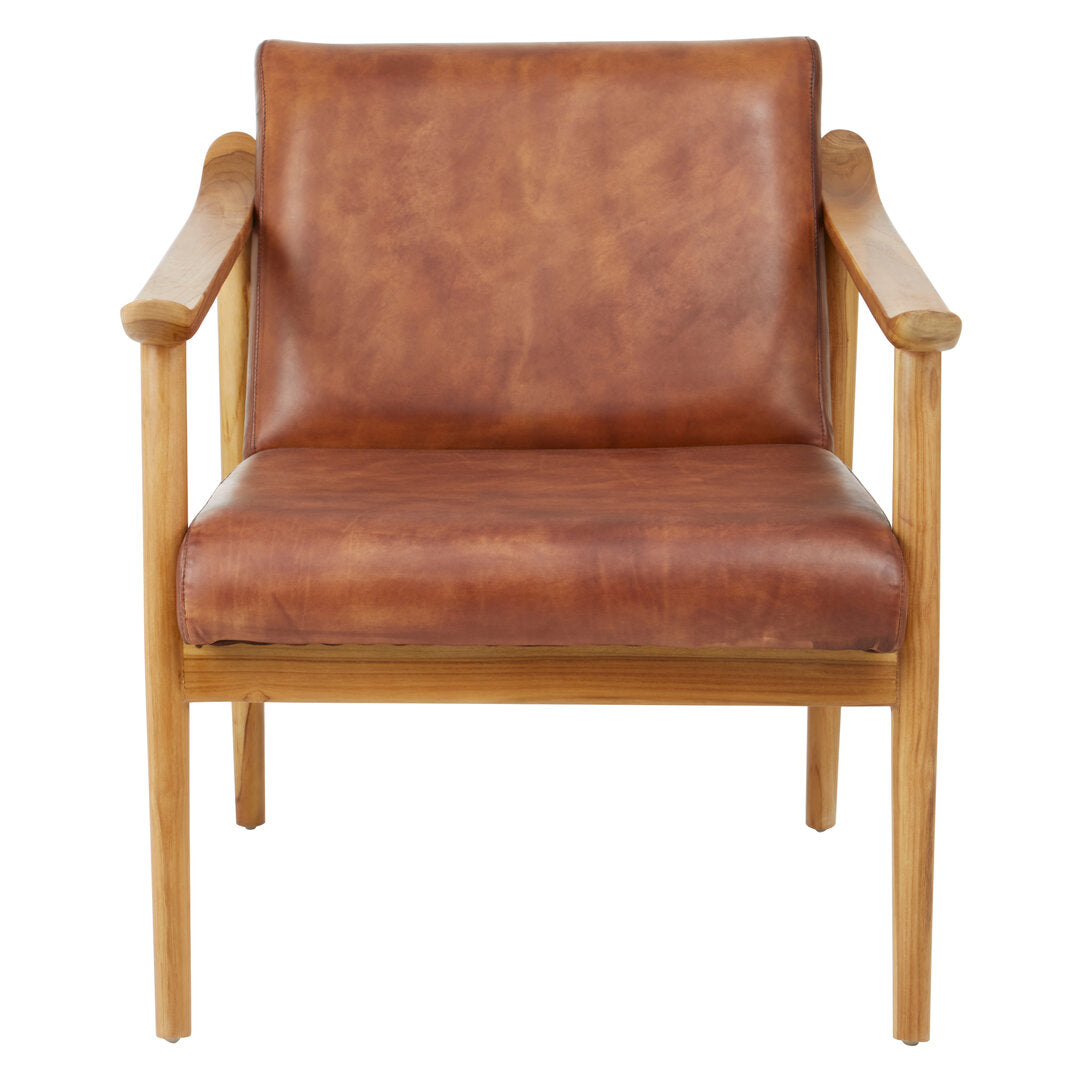 Sumatra Chair With Brown Plain Leather