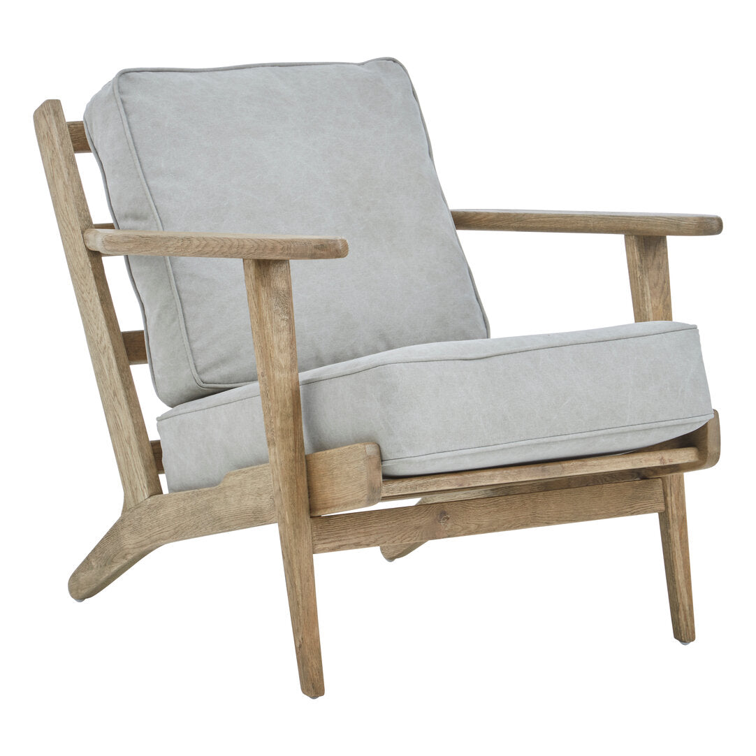 Troy Grey Linen Oak Frame Armchair