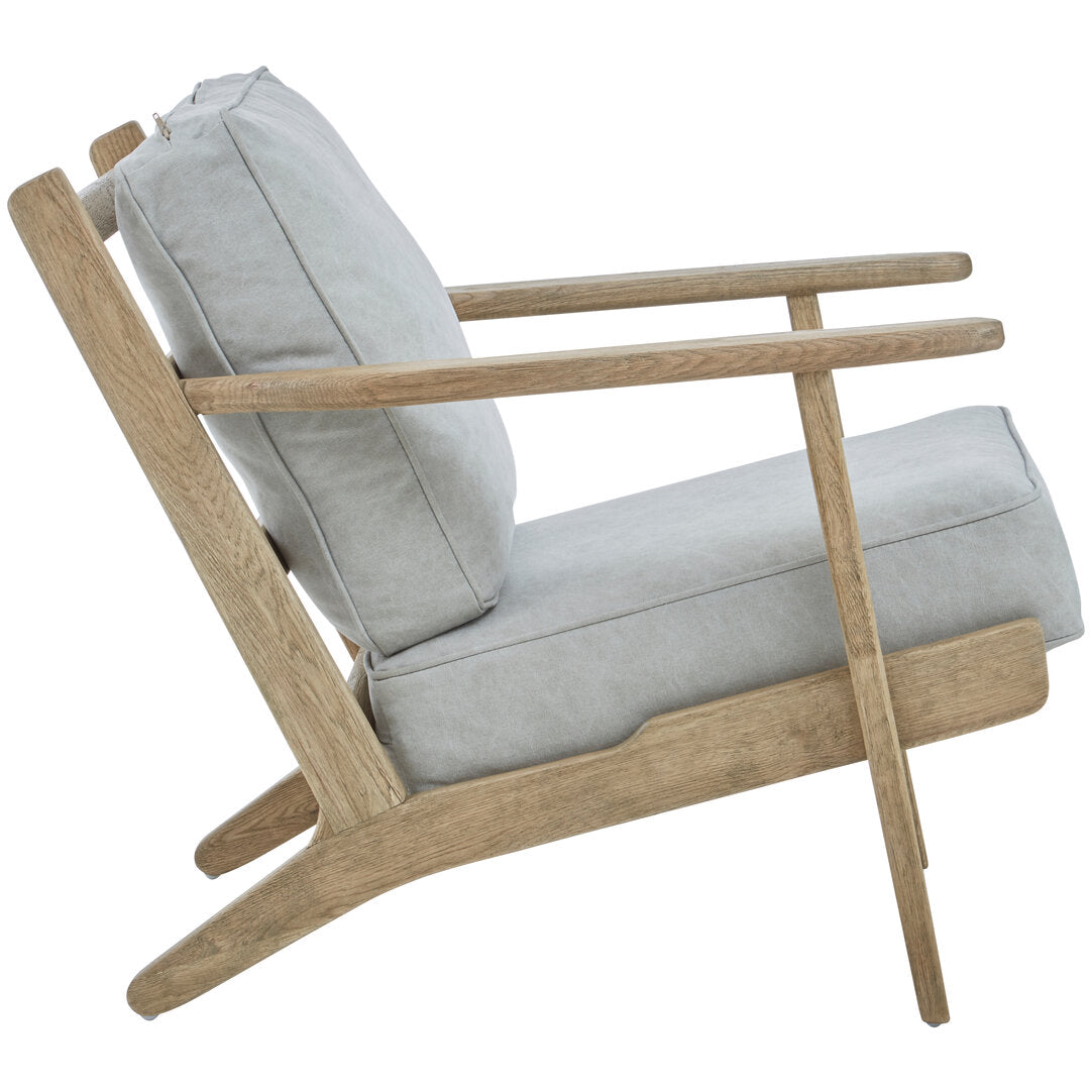 Troy Grey Linen Oak Frame Armchair