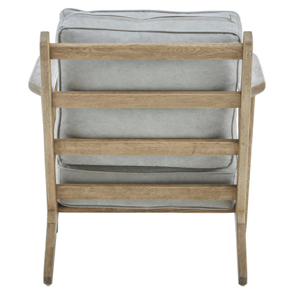 Troy Grey Linen Oak Frame Armchair