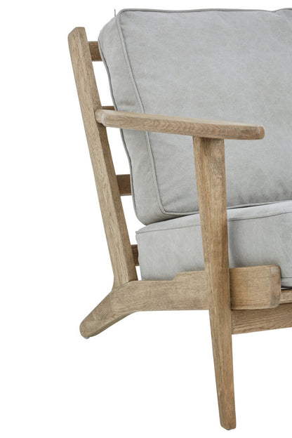 Troy Grey Linen Oak Frame Armchair