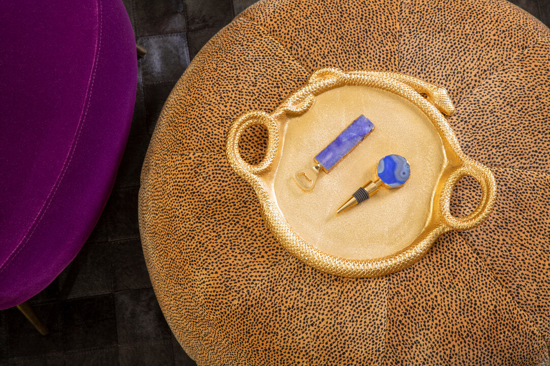 Tribeca Leopard Print Pouffe