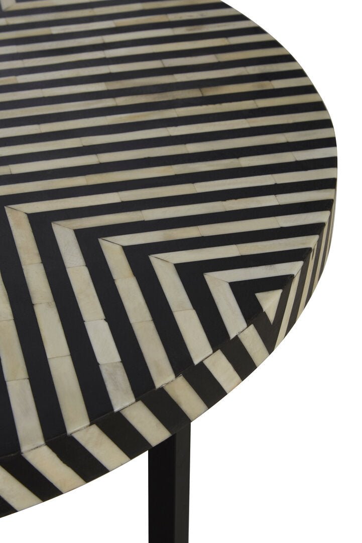 Indie Bone Inlay Coffee Table with Metal Legs