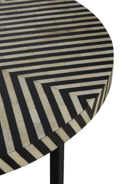 Indie Bone Inlay Coffee Table with Metal Legs