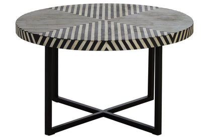 Indie Bone Inlay Coffee Table with Metal Legs
