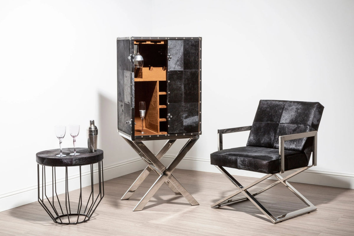Chelsea Townhouse Hair On Hide Top Round Side Table