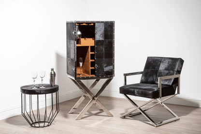Chelsea Townhouse Hair On Hide Top Round Side Table