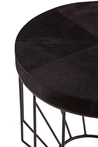 Chelsea Townhouse Hair On Hide Top Round Side Table