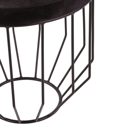 Chelsea Townhouse Hair On Hide Top Round Side Table